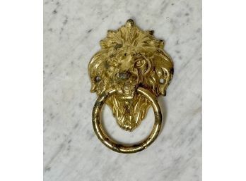Vintage Brass Lions Head Door Knocker