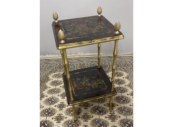 Antique Asian Table With Brass Details