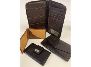 Lot Of Leather Wallets And Travel Wallet