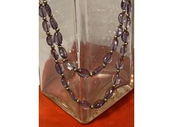 Amethyst Smooth Beaded Necklace