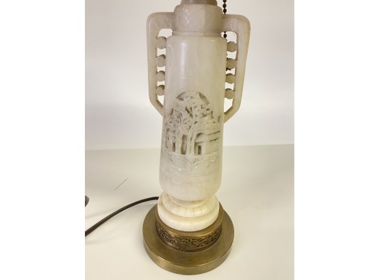 Vintage Stone Carved Lamp