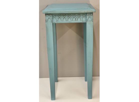 Quaint Distressed Turquoise Side Table