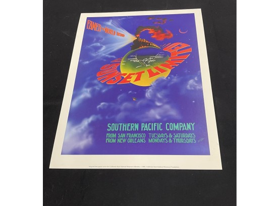 Vintage Sunset Limited, Southern Pacific Company Print. 18 X 25