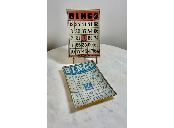 Vintage And Retro Bingo Serving Trays.  Set Of 2