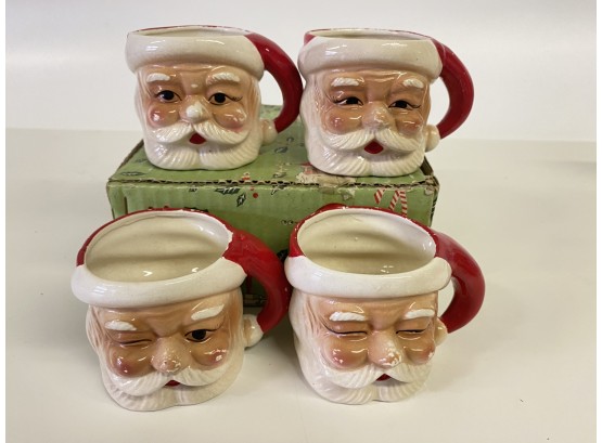 Box Of Vintage Santa Mugs