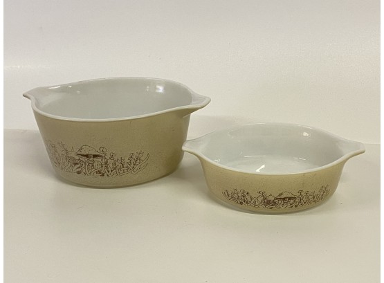 Two Forest Fancies Pyrex Casserole Dishes