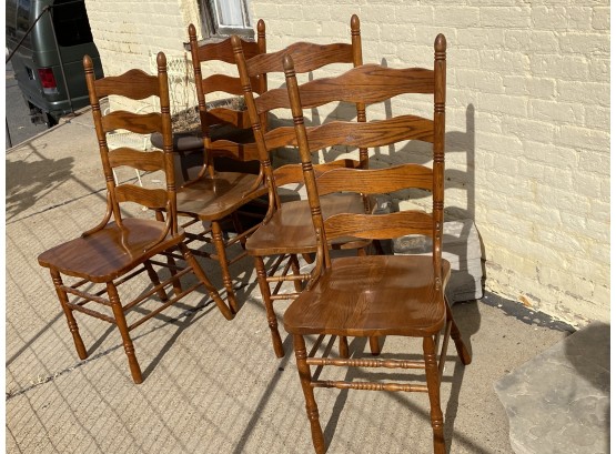 Set Of Four Ladder Back Chairs