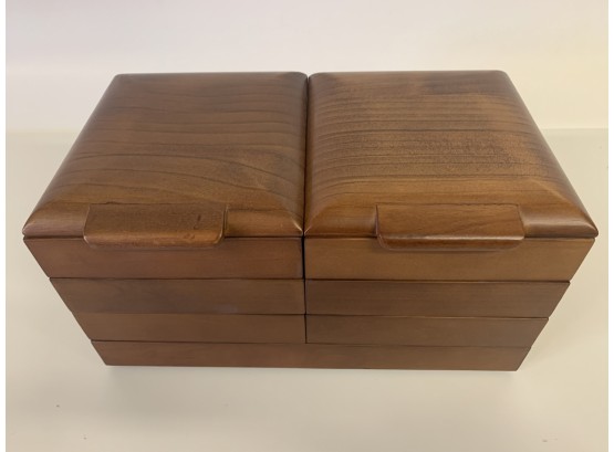 Multi Level Stackable Wood Jewelry Box