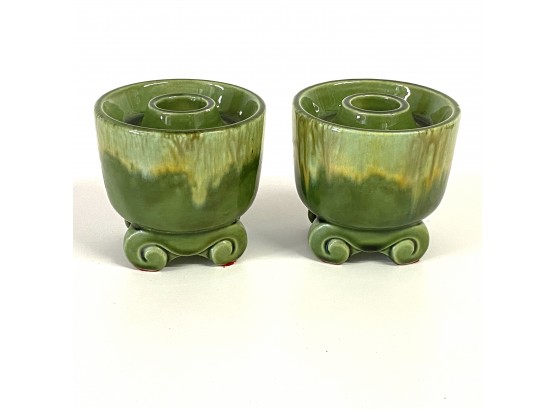 Pair Of Vintage Haeger Ceramic Candle Holders