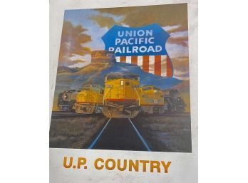 Vintage Railroad Print:  Board Mounted- Union Pacific Railroad 18 X 24