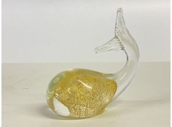 Murano Glass Gold Flake Whale