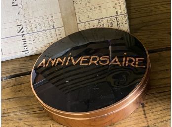 Large 7 Inch Vintage Anniversaire Copper Tin