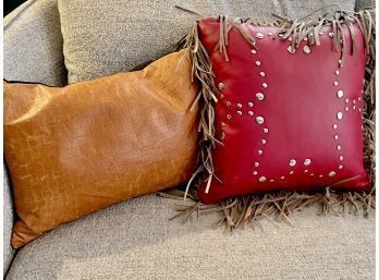 Western Themed Pillows Including Leather Ralph Lauren