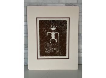 Original Handmade Image Of Petroglyph On Tapa Cloth