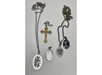 Vintage Religious Pendants: IncludinG Sterling Miraculous Medal