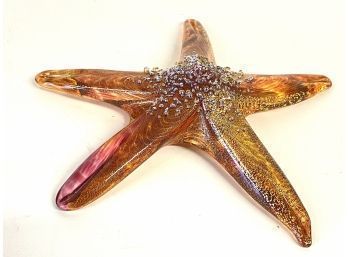 Large Art Glass Starfish, Signed