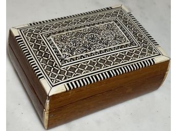 Amazing Ethnic Bone/abalone/wood Mosaic Box