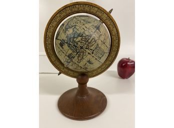 Old World Globe With Wooden Base