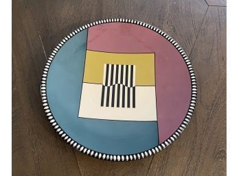 Retro Ceramic Wall Plate.  Colorful And Bold.  Signed