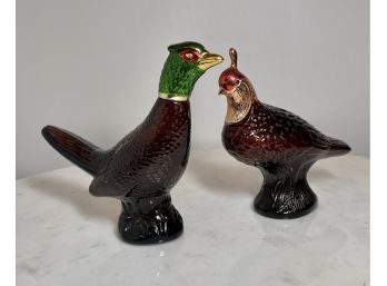 Vintage AVON Decanters, Birds Of A Feather:  Pheasant And Quail