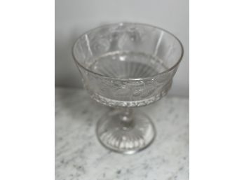 Vintage Glass: Etched And Carved Pedestal Compote