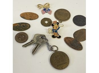 Vintage Souvenir Pennies, Commemorative Coin And More
