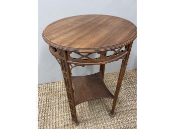 Butler Carved Wood Side Table, Asian Inspired