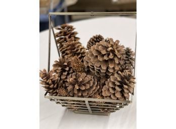 Xtr Large Pinecone Dispay In Wire Basket