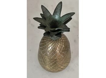Solid Brass Pineapple Vessel With Lid.