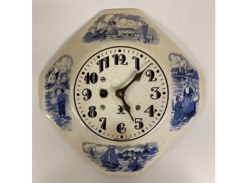 Vintage Porcelain Dutch Wall Clock