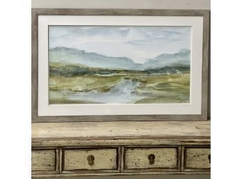 Fabulous Large Watercolor , Double Matted And Framed.