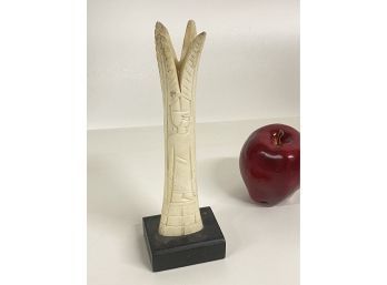 Vintage Bone Carved Vase With Egyptian Figures