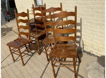 Set Of Four Ladder Back Chairs