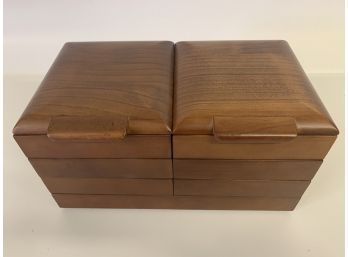 Multi Level Stackable Wood Jewelry Box