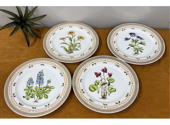 Georges Briard Botanical ' Private Collection' Dinner Plates. Set Of 4