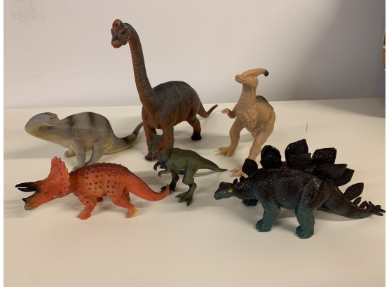Set Of 6 Hard Plastic Dinosaurs  Set# 1