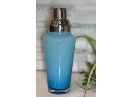 Art Glass Blue Ombre Cocktail Shaker.