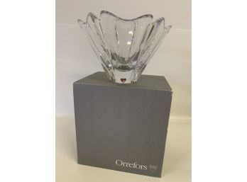 Swedish Crystal Orion Bowl By Lars Hellsten For Orrefors  5.5H X 8 W Inches