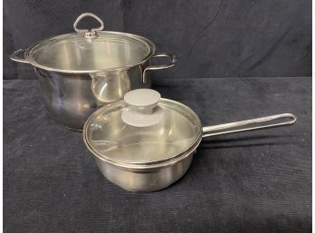 Two Chantal Cooktop Pots And Lids