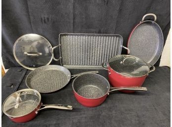 Red Non Stick Cookware Set