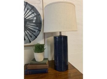 Fabulous Modern  Textured  Blue Ceramic Table Lamp