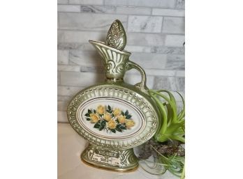 Vintage Jim Beam Decanter, SAGE WITH YELLOW ROSES