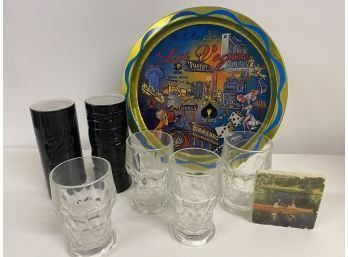 Las Vegas Party Drink Tray And Glasses