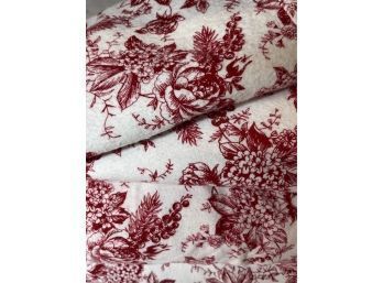 Red Toile Flannel Sheet Set - Queen
