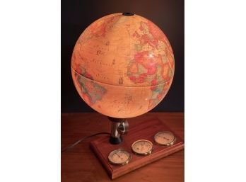 World Discoverer Lighted Scan Globe With  Weather Station.