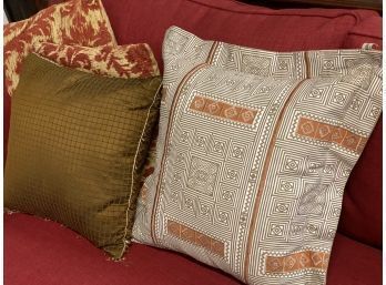 Four Decorative Pillows, Two Matching