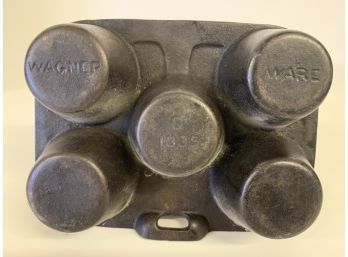 Vintage  Wagner Ware #1335 Cast Iron 5 Cup Muffin Pan