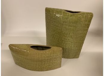 Set Of  Textured Ceramic Vases