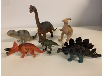 Set Of 6 Hard Plastic Dinosaurs  Set# 1