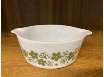Pretty Pyrex White With Green Flowers